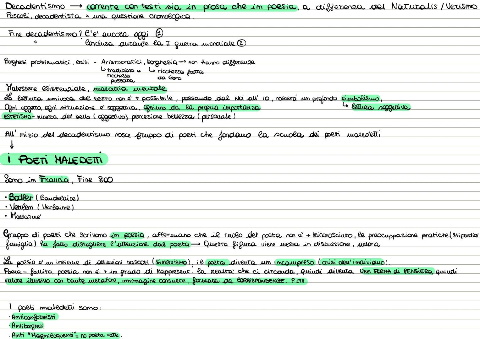 P.228/229/230/231/232

# IL DECADENTISMO
→corrente contemporanea al maturalismo e verrismo

Momento di cambiamento, esigenza di avere un ruo