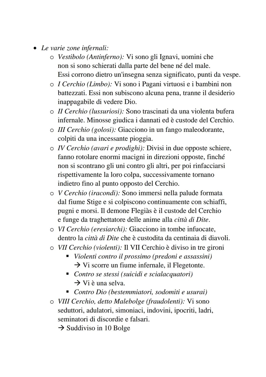 Dante La Divina Commedia - L'Inferno
• L'Inferno è il primo dei tre regni dell'Oltretomba cristiano
visitato da Dante nel corso del viaggio,
