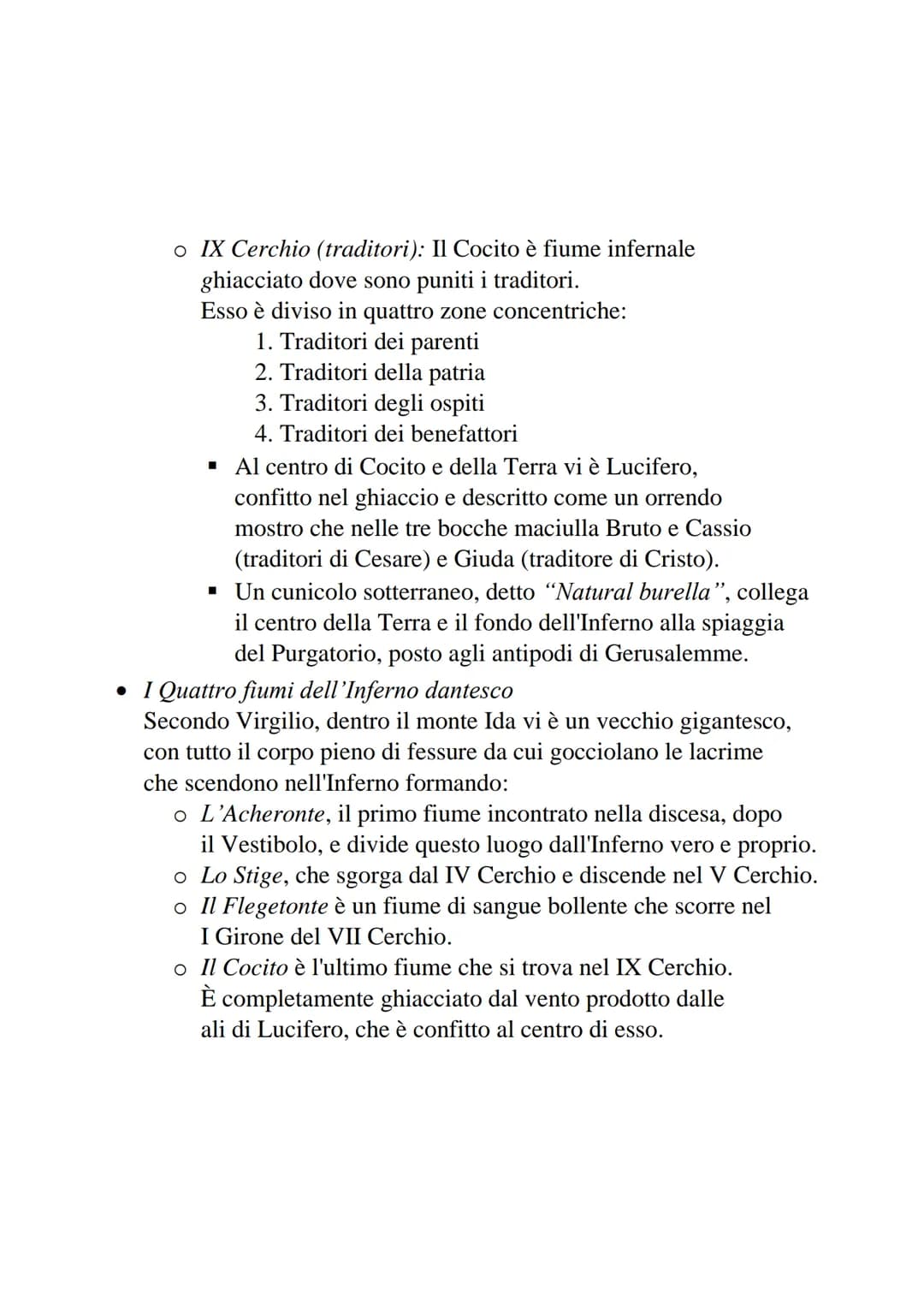 Dante La Divina Commedia - L'Inferno
• L'Inferno è il primo dei tre regni dell'Oltretomba cristiano
visitato da Dante nel corso del viaggio,