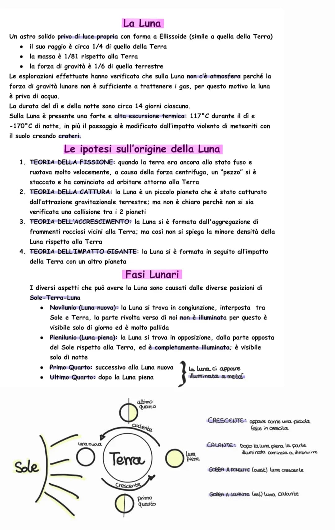 La Luna
Un astro solido privo di luce propria con forma a Ellissoide (simile a quella della Terra)
il suo raggio è circa 1/4 di quello della