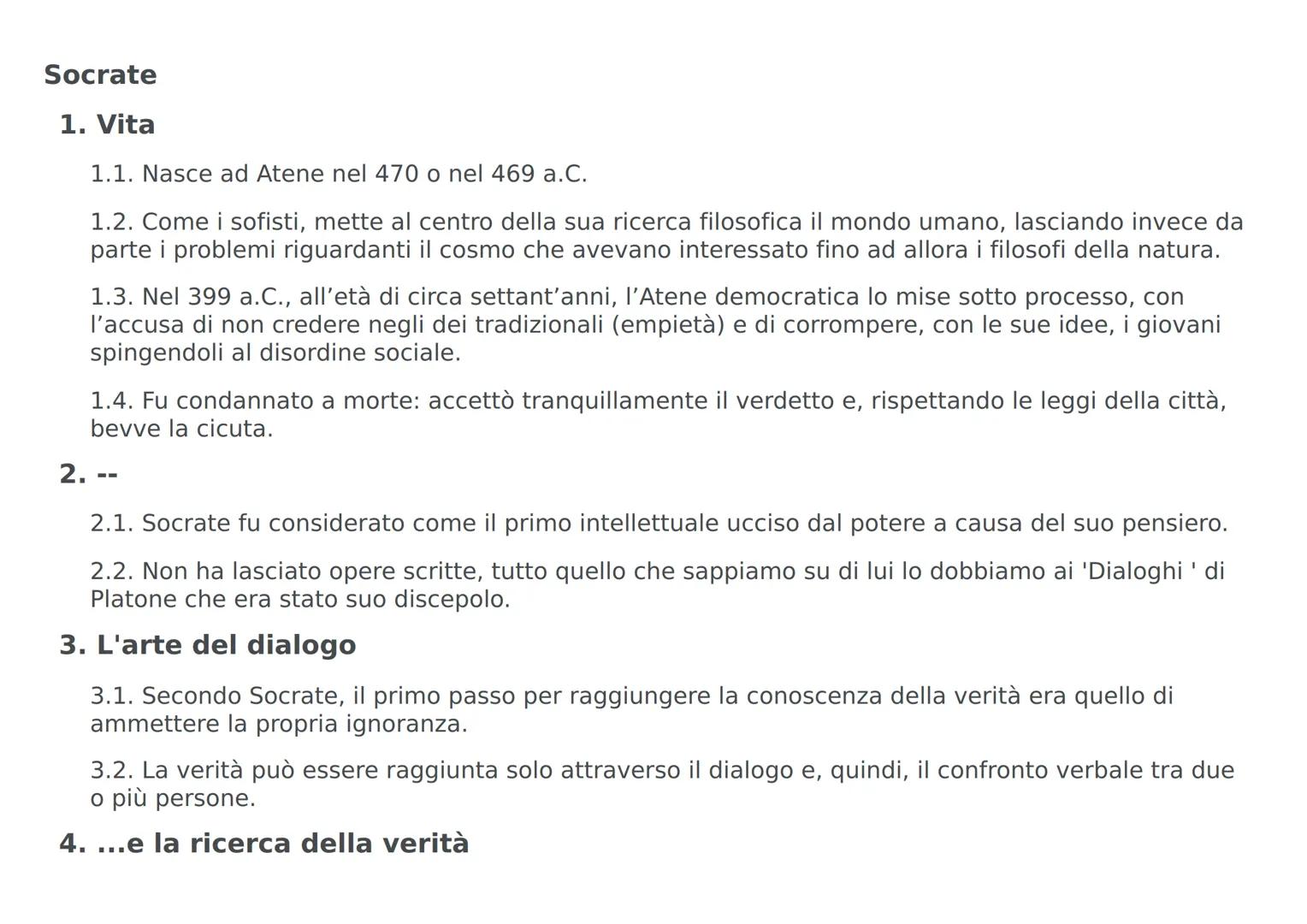 Socrate considerava il filosofare come una
missione che gli era stata assegnata da una
divinità, da un demone che lo consigliava
in tutti i 