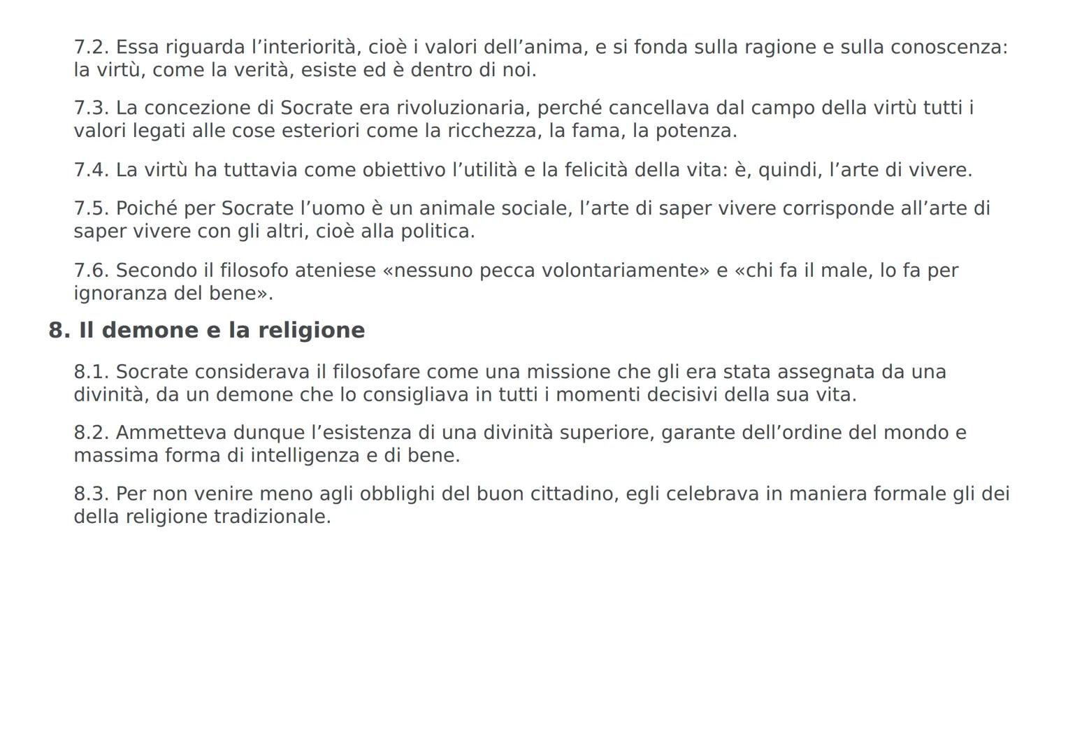 Socrate considerava il filosofare come una
missione che gli era stata assegnata da una
divinità, da un demone che lo consigliava
in tutti i 