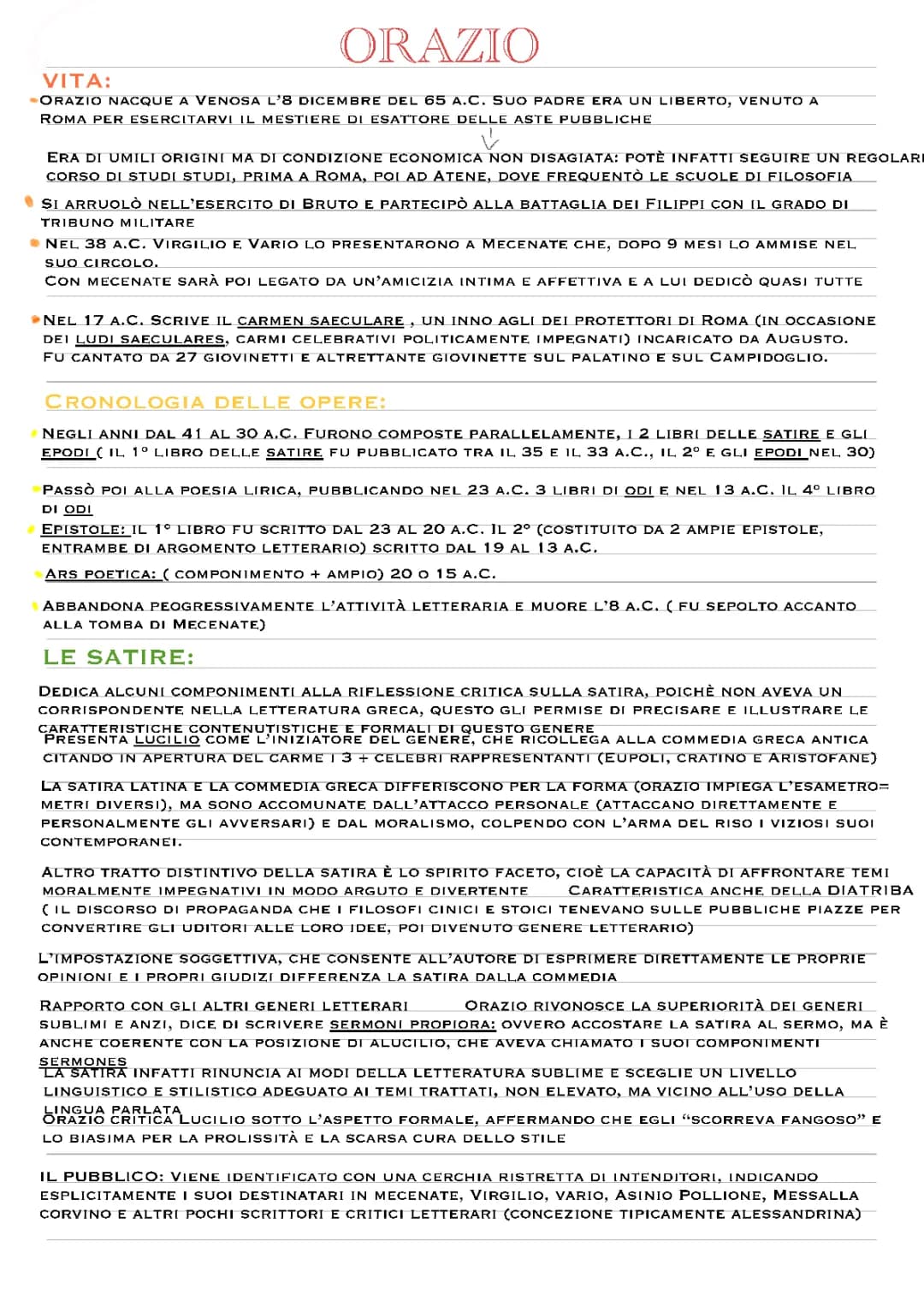 Orazio: Vita, Opere Importanti e Riassunti Semplici