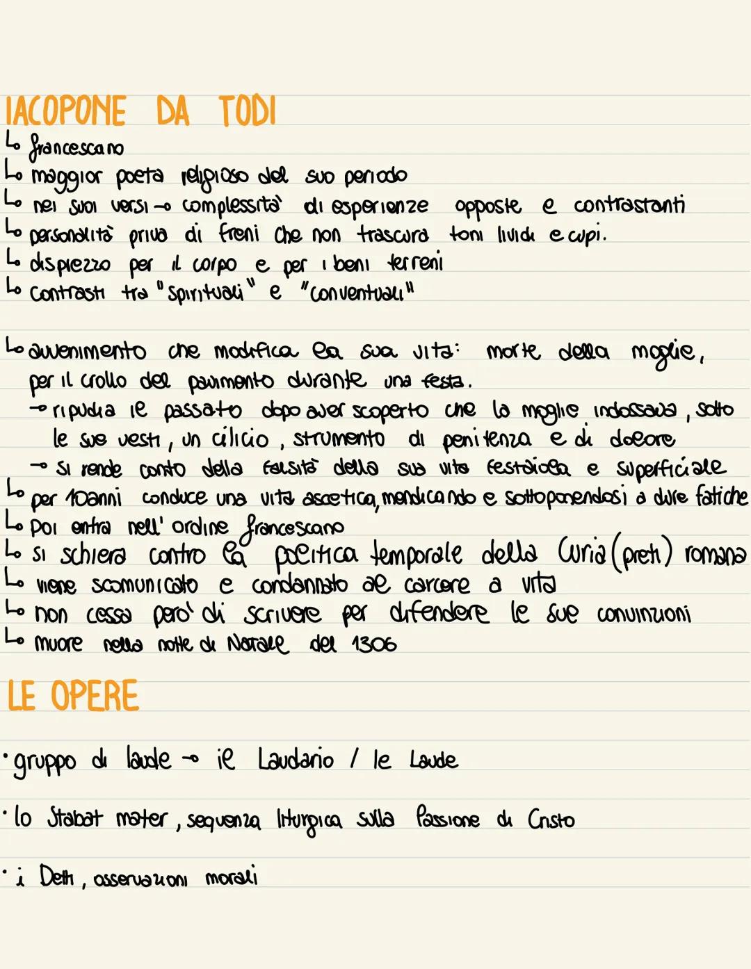 IACOPONE
francesca no
DA TODI
4
Lo maggior poeta
religioso del suo periodo
Lo nei Suoi versi - complessità di esperienze opposte e contrasta