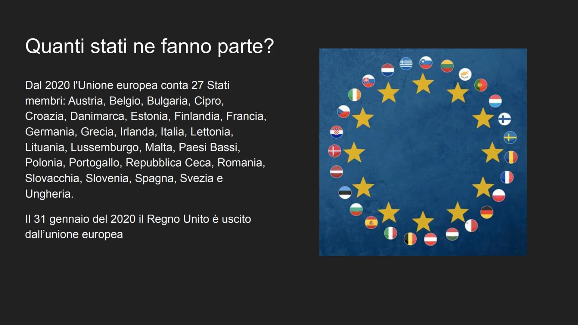 Unione Europea Cosa è L'Unione Europa?
L'Unione Europea, è una organizzazione di
tipo politico economico, di cui fanno parte 27
paesi membri