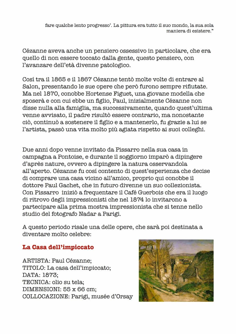 PAUL CEZANNE
Paul Cézanne nacque il 19 gennaio 1839 ad Aix-en Provence, da
una famiglia agiata e i suoi genitori erano Louis-Auguste e Anne
