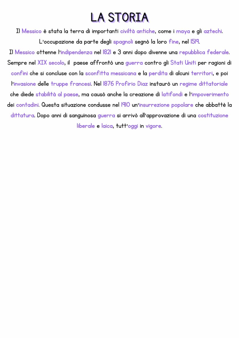 IL MESSICO
SUPERFICIE: 1 964 375 Km2
POPOLAZIONE: 123 518 270 abitanti
DENSITA': 63 abitanti a Km2
FORMA DI GOVERNO: Repubblica federale
CAP