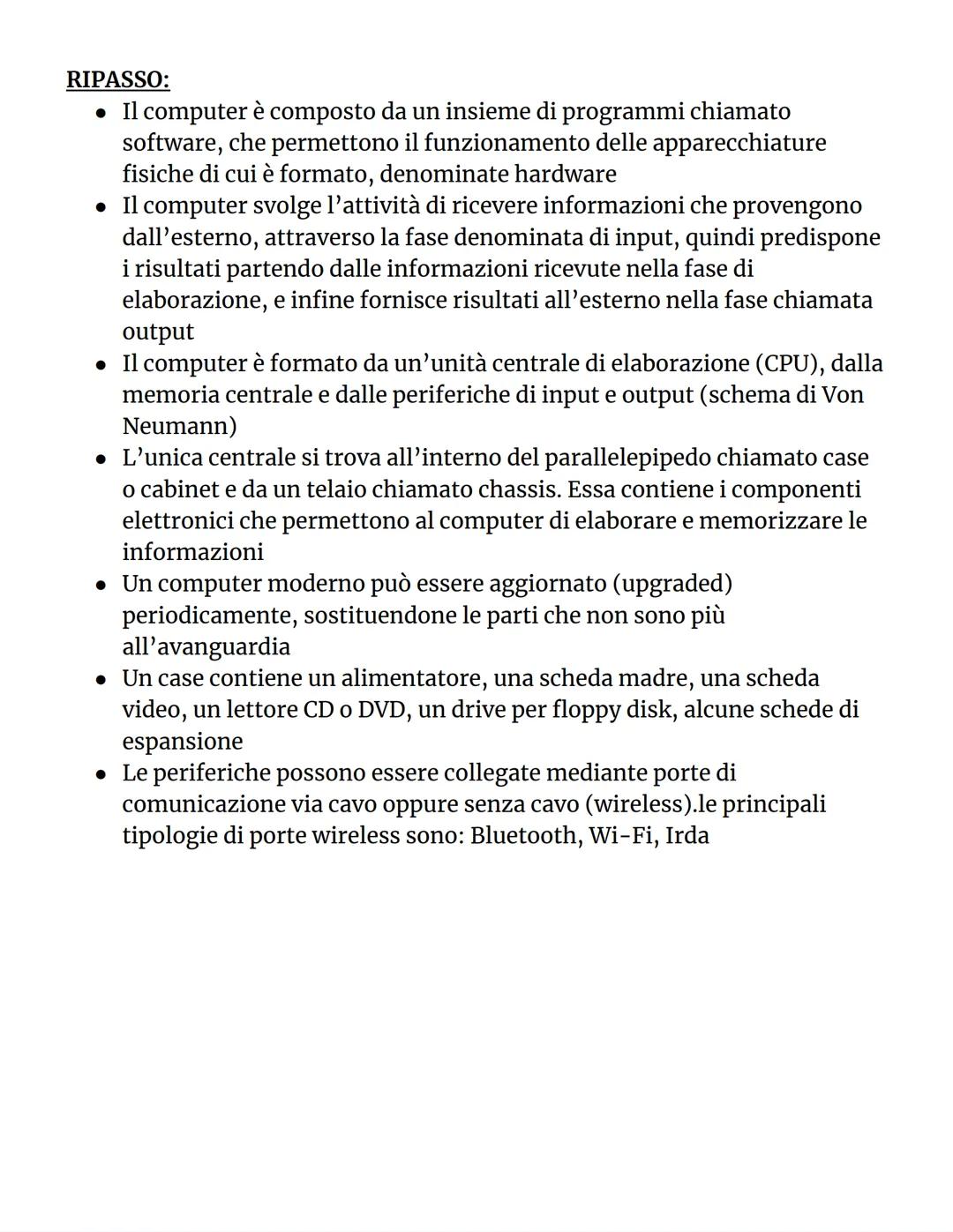 HARDWARE e SOFTWARE
Computer utilizzato per scrivere documenti, eseguire calcoli, comunicare,
giocare, disegnare... Questo strumento è utile