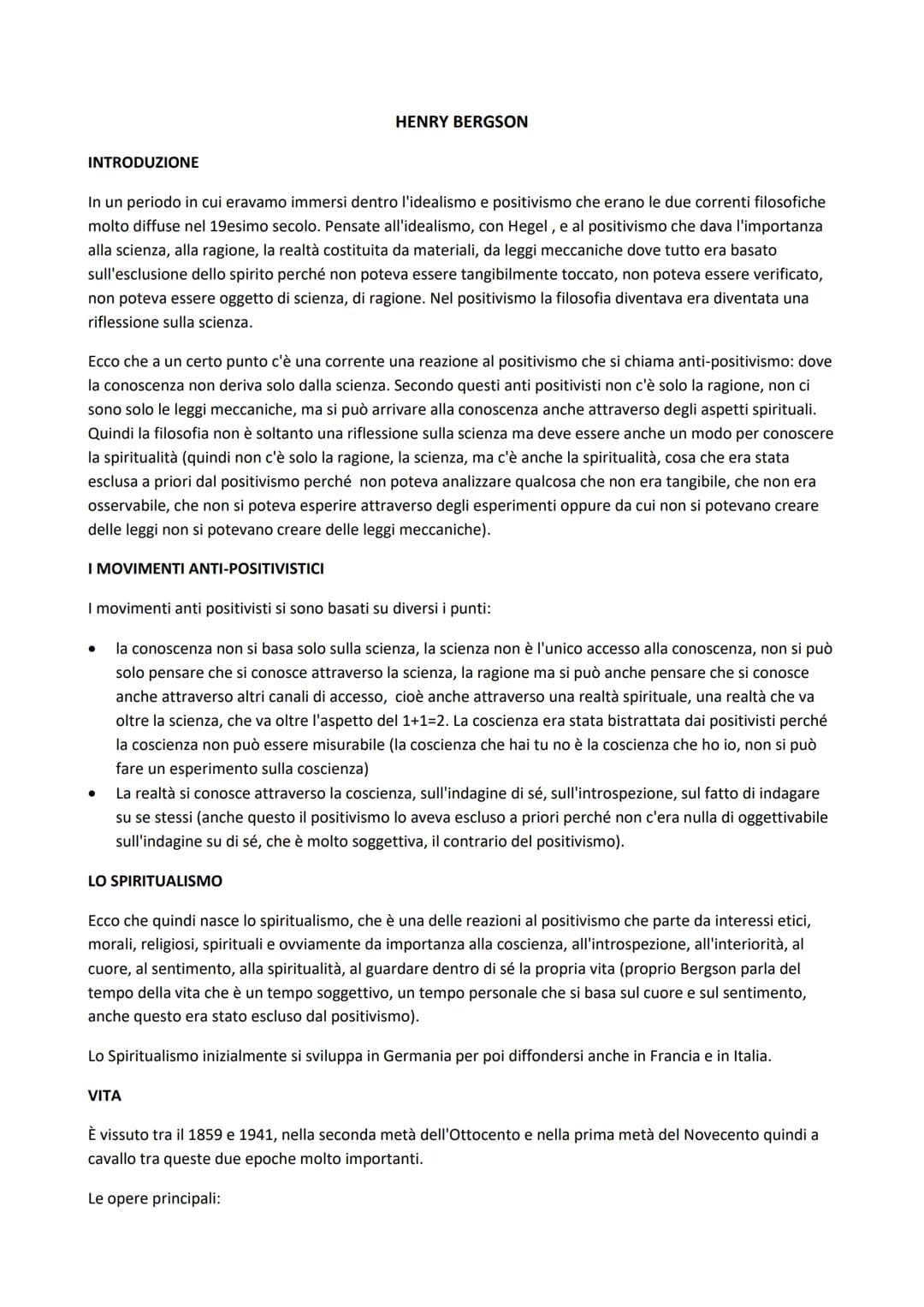 INTRODUZIONE
In un periodo in cui eravamo immersi dentro l'idealismo e positivismo che erano le due correnti filosofiche
molto diffuse nel 1