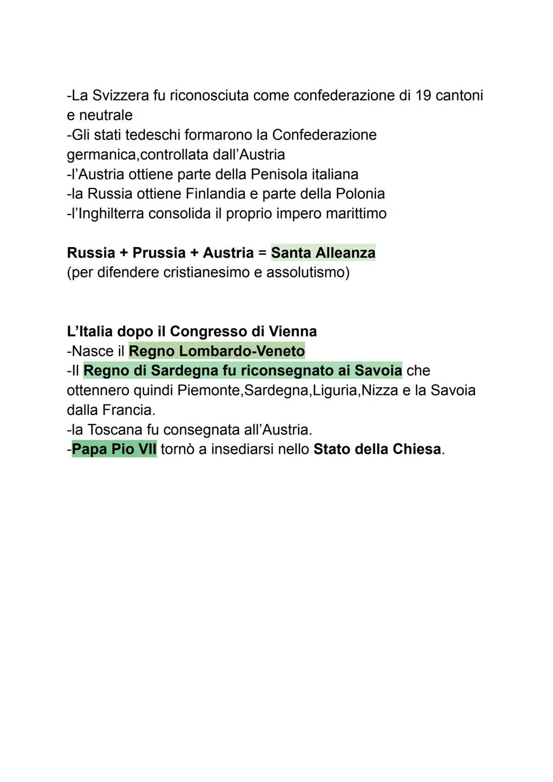 Il Congresso di
Vienna
Dopo la sconfitta di Napoleone a
Waterloo (1815) le grandi potenze
dovettero affrontare grandi problemi:
1.un re era 