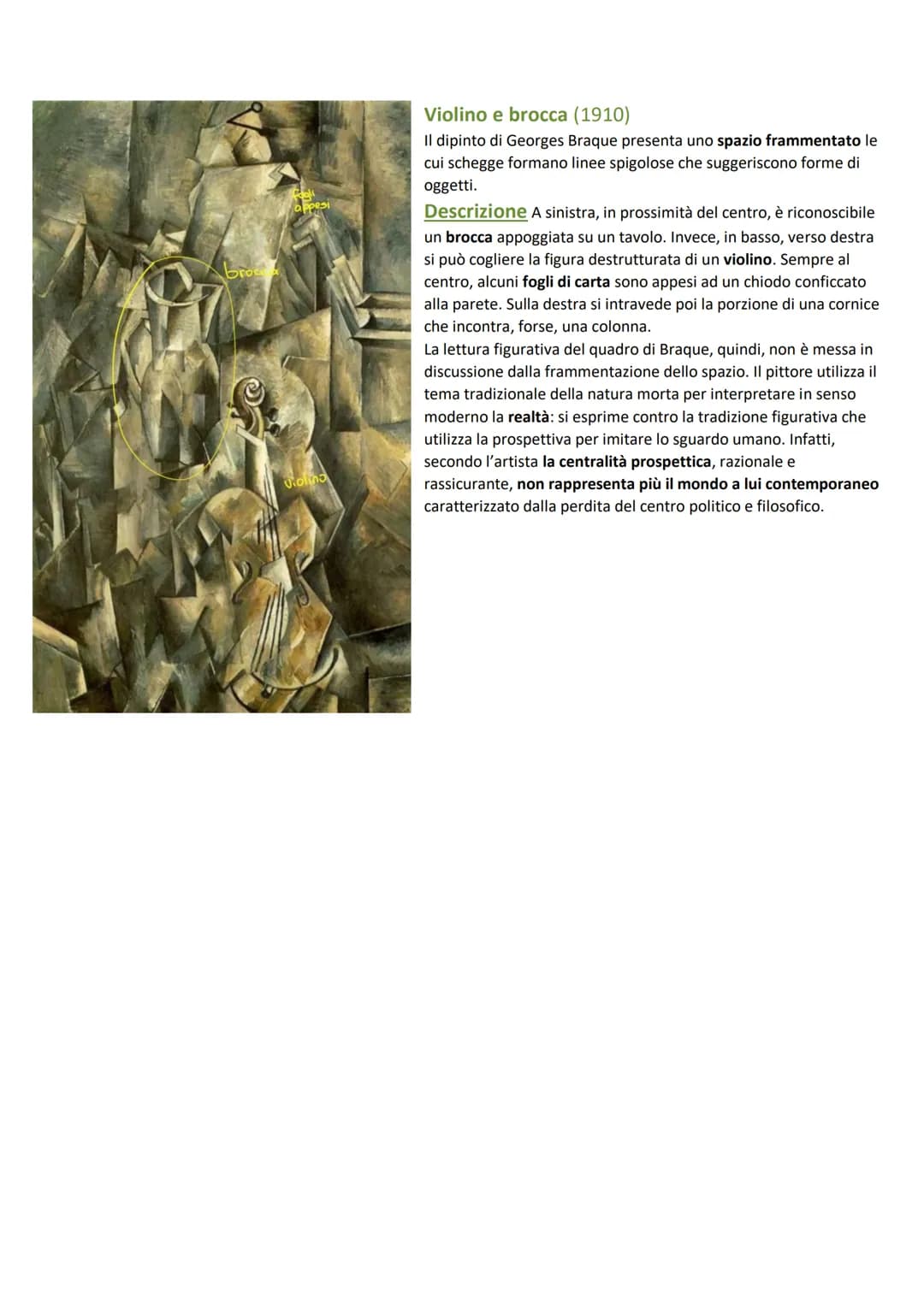 Il cubismo
Il cubismo è una delle «avanguardie» che più hanno rivoluzionato il Novecento. Si definisce «<avanguardia» un fenomeno
globale ch