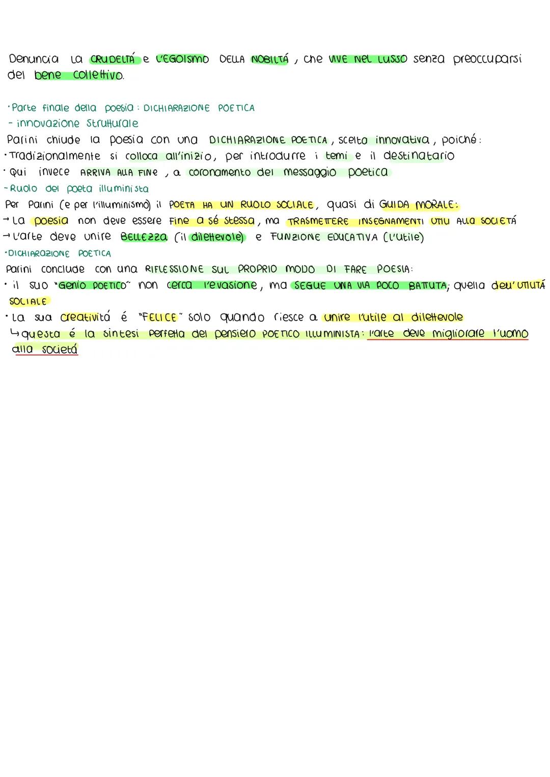  ## Giuseppe parini

- È un autore illuminista: condivide l'idea che la CULTURA debba AVERE
UN'UTILITÁ SOCIALE, cioè contribuire al migliora