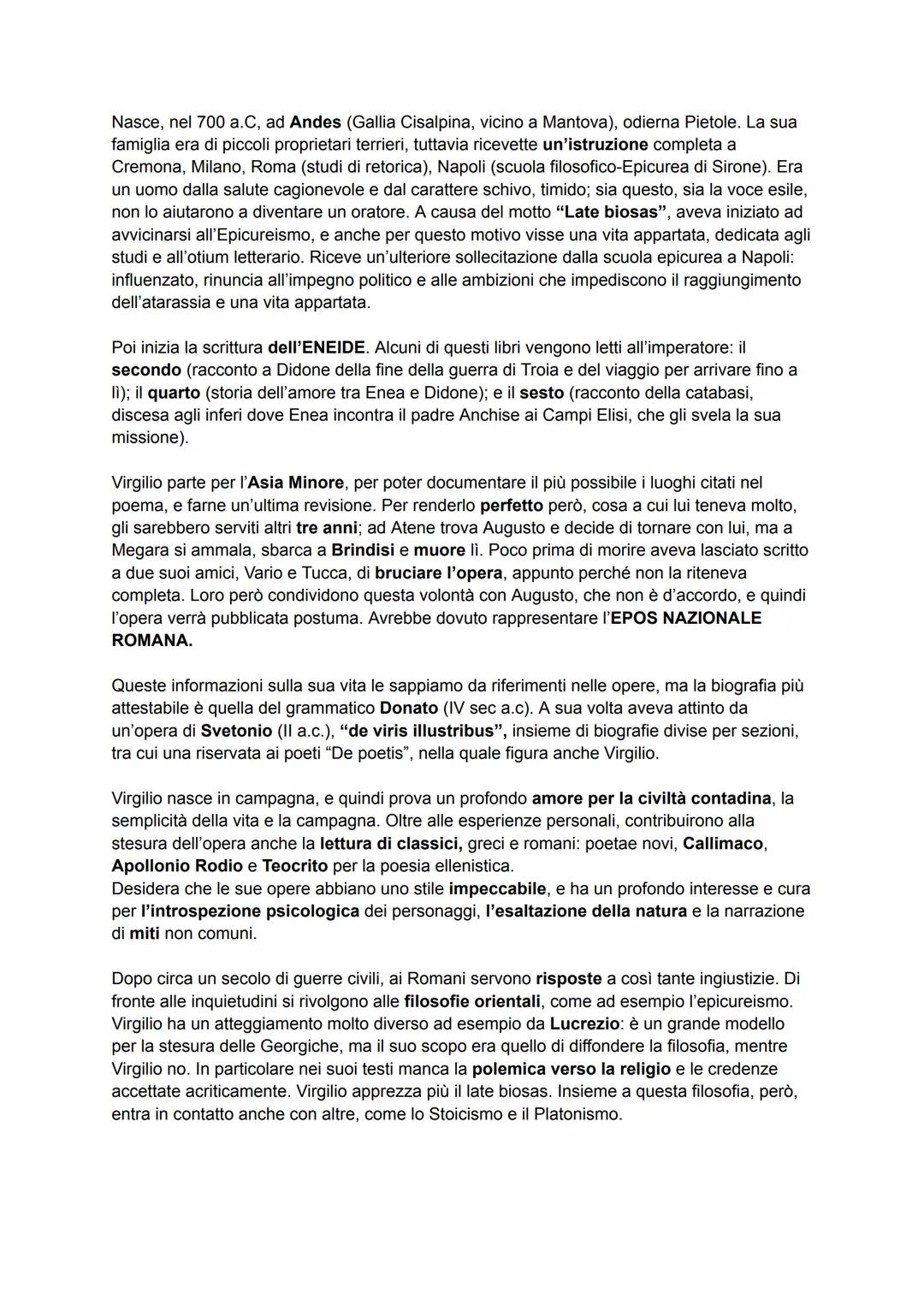 Nasce, nel 700 a.C, ad Andes (Gallia Cisalpina, vicino a Mantova), odierna Pietole. La sua
famiglia era di piccoli proprietari terrieri, tut