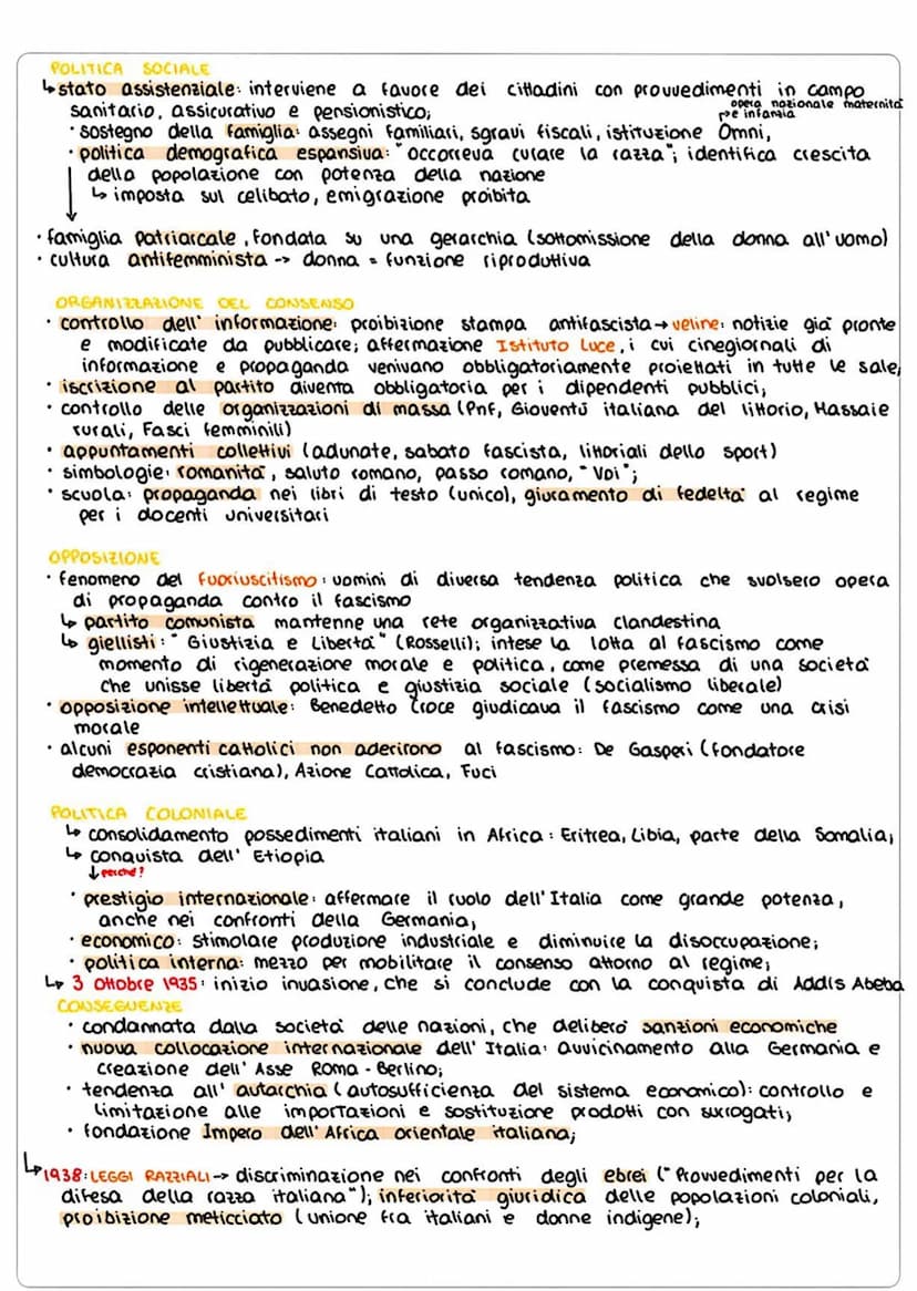 Fascismo
1925: fascismo diventa dittatura totalitaria
L> LEGGI FASCISTISSINE"
amministrazione dello stato assegnata al governo;
• soppressio