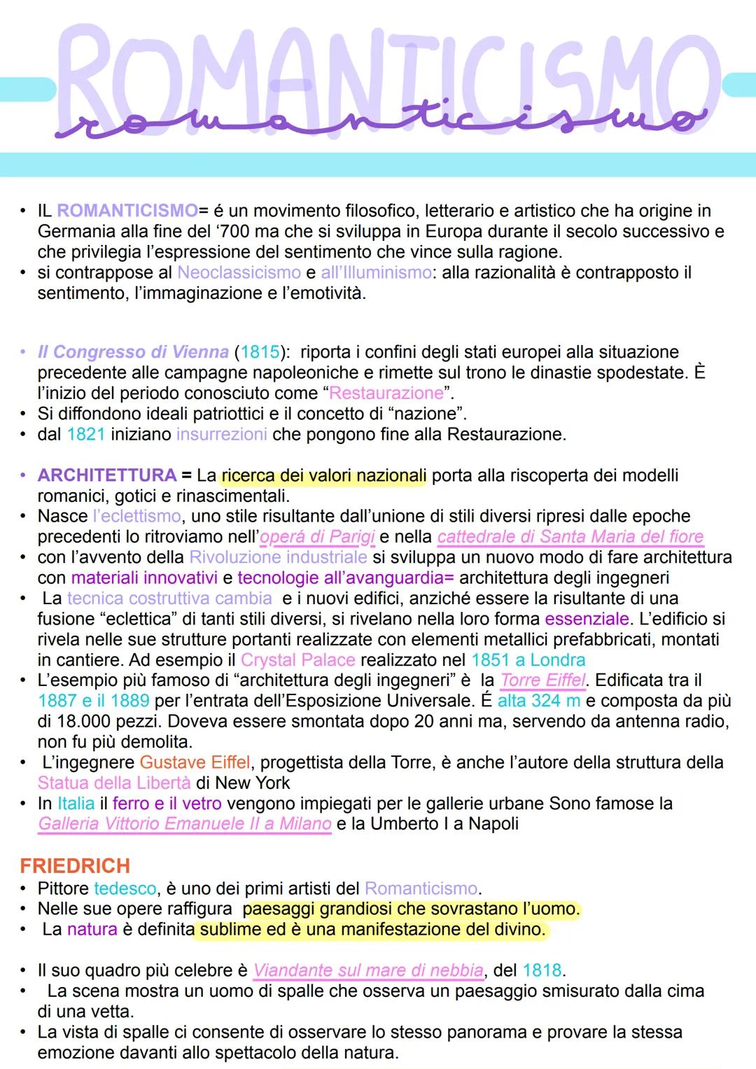 # ROMANTICISMO-

- IL ROMANTICISMO= é un movimento filosofico, letterario e artistico che ha origine in
Germania alla fine del '700 ma che s