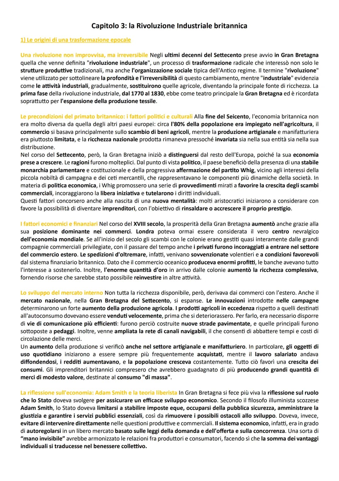 Capitolo 3: la Rivoluzione Industriale britannica
1) Le origini di una trasformazione epocale
Una rivoluzione non improvvisa, ma irreversibi