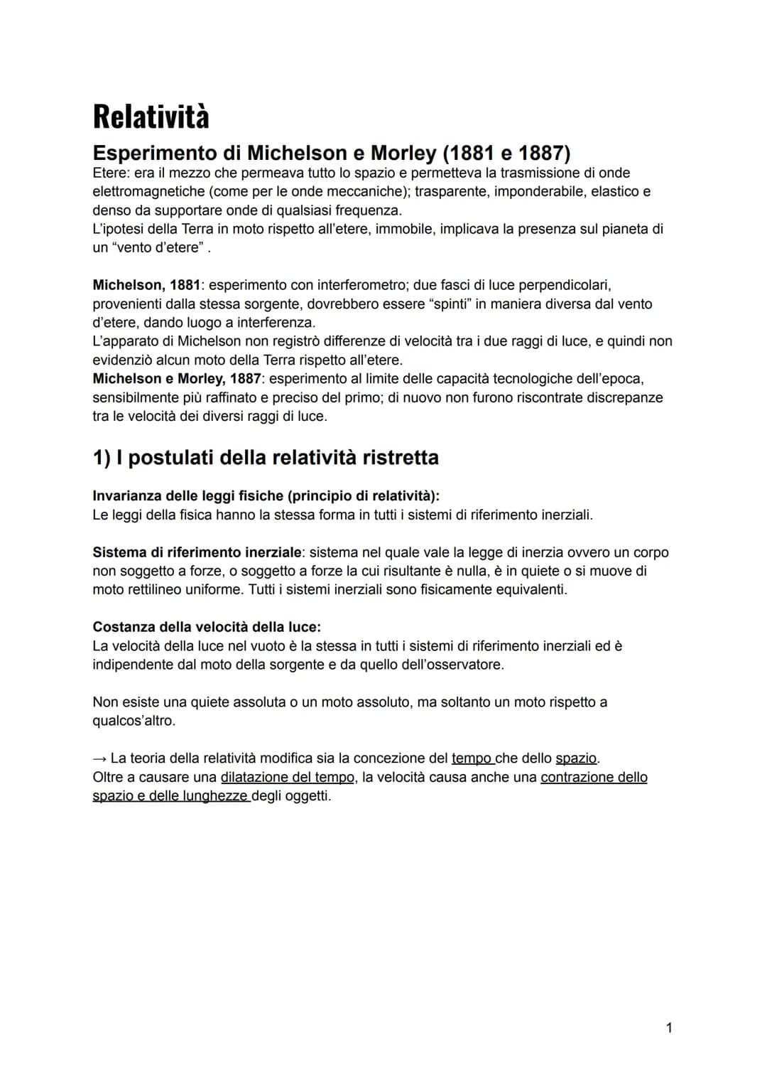 Relatività ristretta 