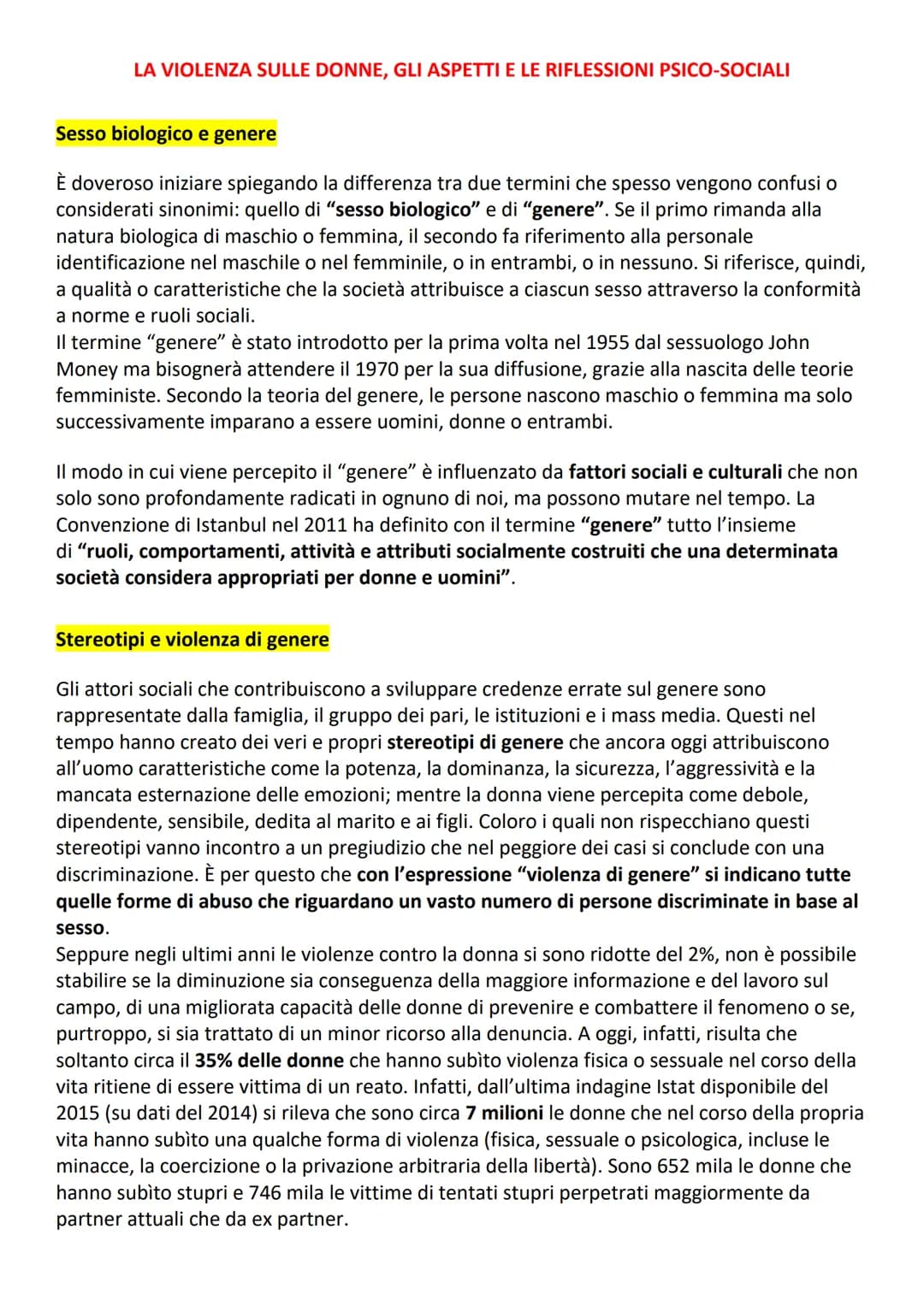 LA VIOLENZA SULLE DONNE, GLI ASPETTI E LE RIFLESSIONI PSICO-SOCIALI
Sesso biologico e genere
È doveroso iniziare spiegando la differenza tra