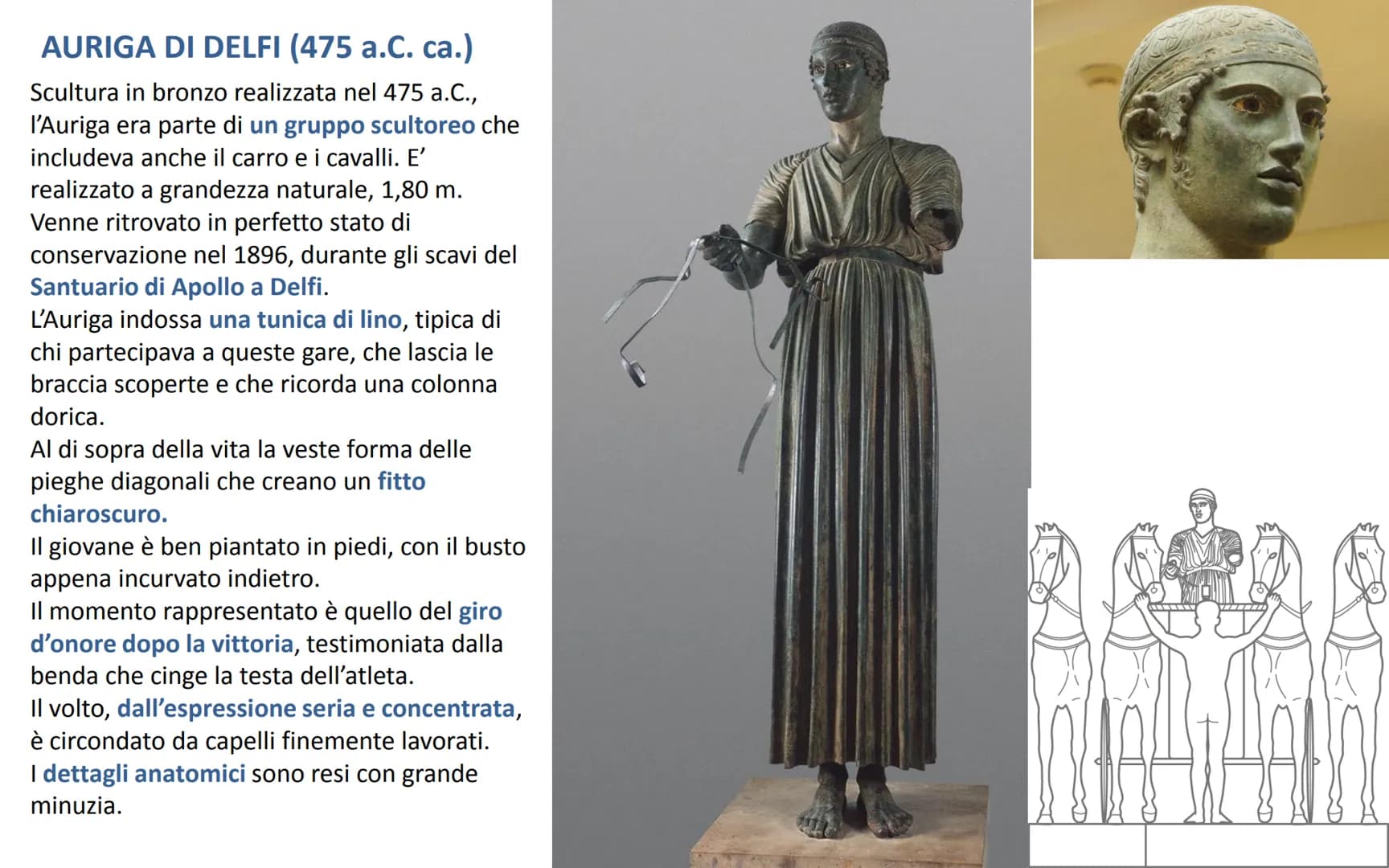 LA SCULTURA CLASSICA
Stile severo STILE SEVERO (480-450 a. C.)
Chiamato così per l'espressione severa e malinconica delle statue di questo p