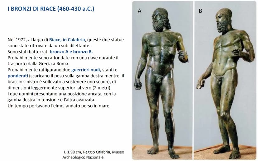 LA SCULTURA CLASSICA
Stile severo STILE SEVERO (480-450 a. C.)
Chiamato così per l'espressione severa e malinconica delle statue di questo p