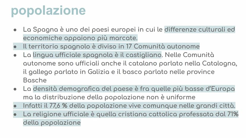 La Spagna
MA Il territorio
Tra i maggiori paesi d'Europa la Spagna occupa la maggior parte
della Penisola Iberica. La Spagna confina:
A nord
