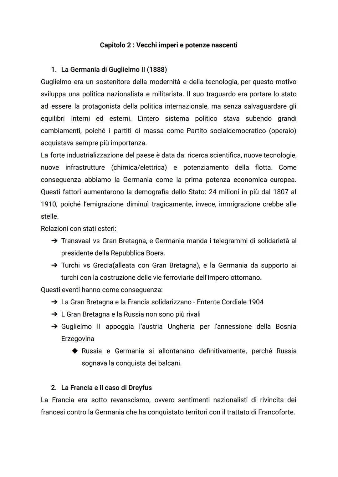 Capitolo 2: Vecchi imperi e potenze nascenti
1. La Germania di Guglielmo II (1888)
Guglielmo era un sostenitore della modernità e della tecn