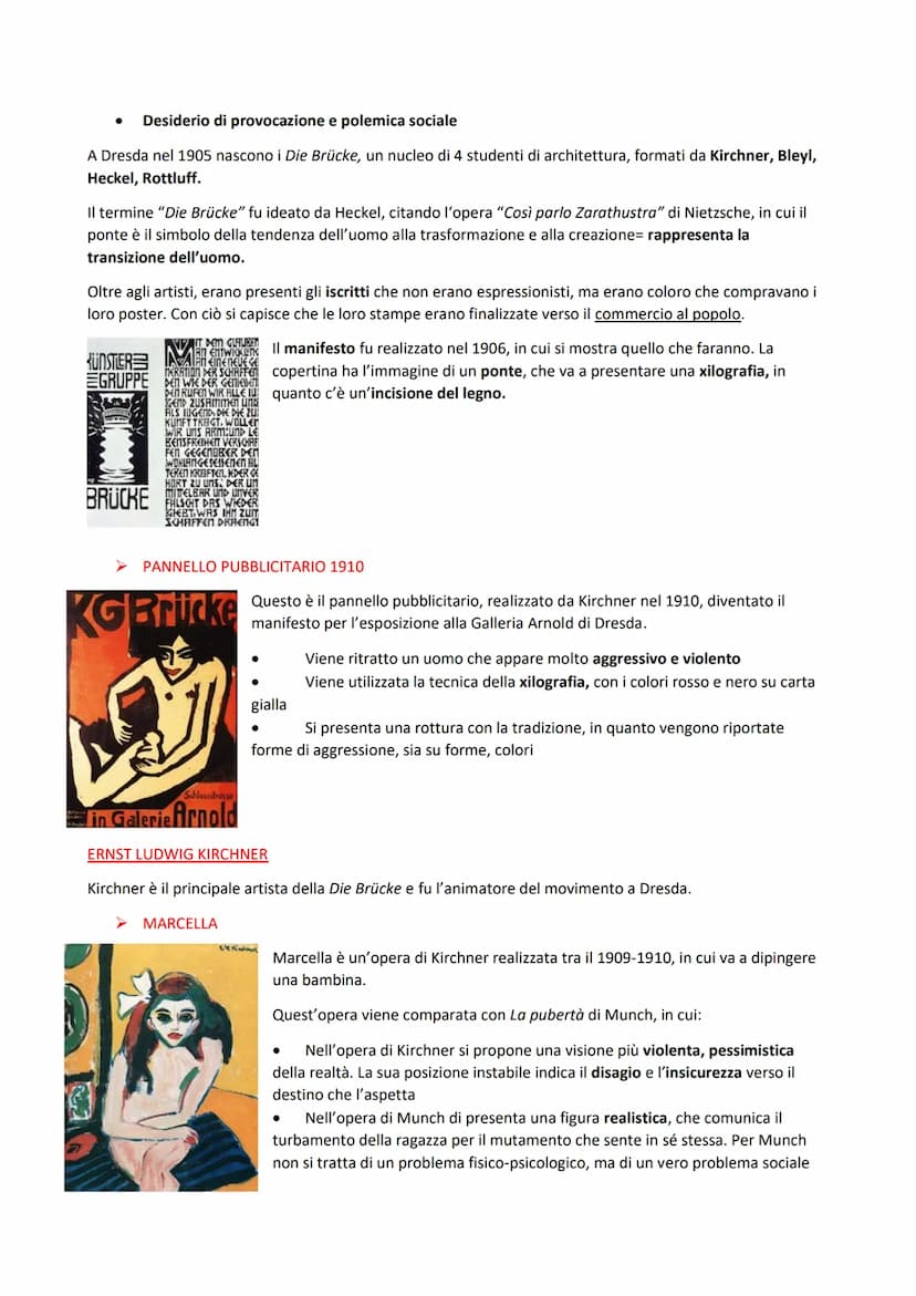 ESPRESSIONISMO
L'espressionismo è la prima avanguardia storica che si presenta in 2 nazioni:
→ GERMANIA, che a sua volta si suddivide a Mona