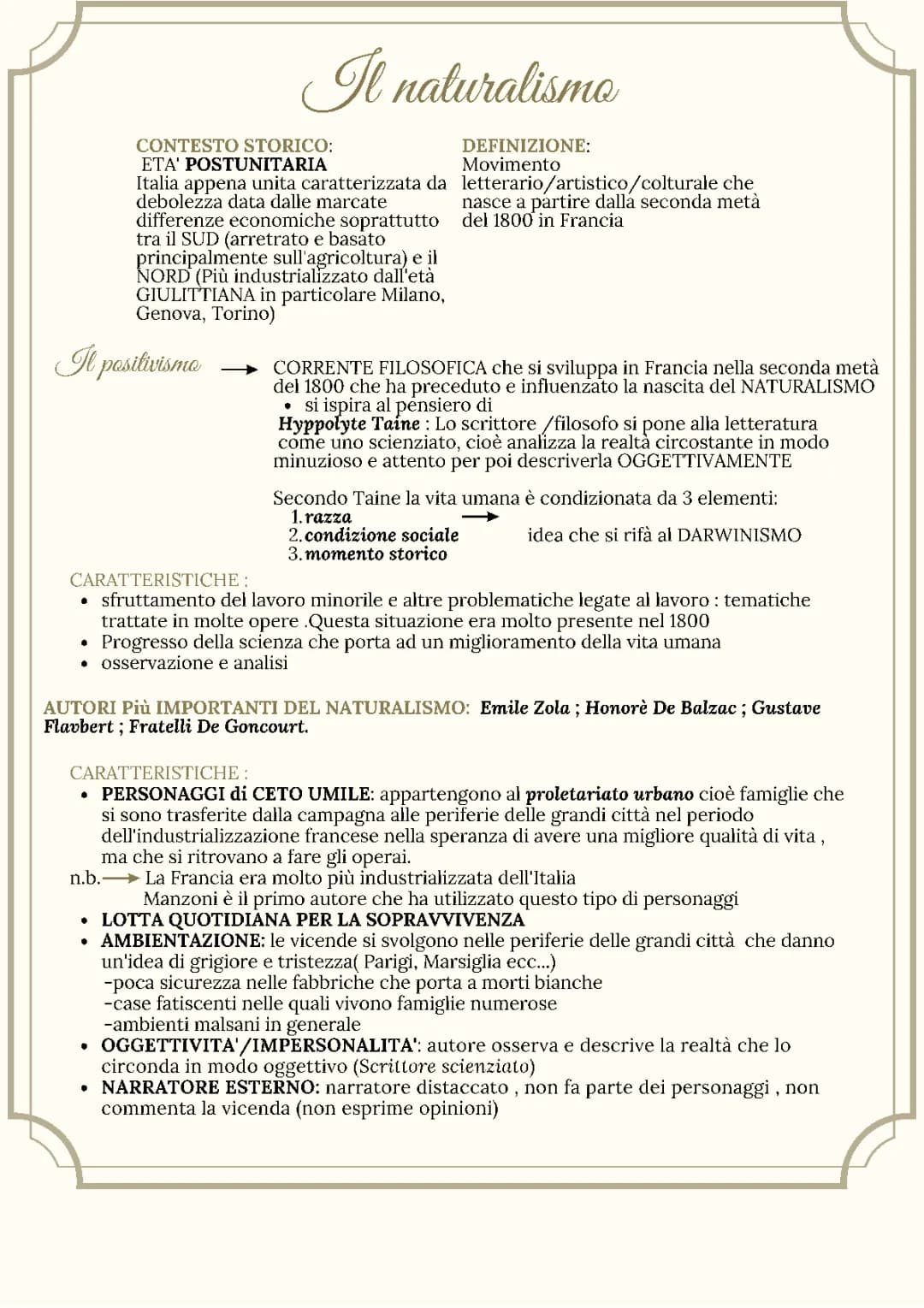 positivismo/naturalismo/verismo 