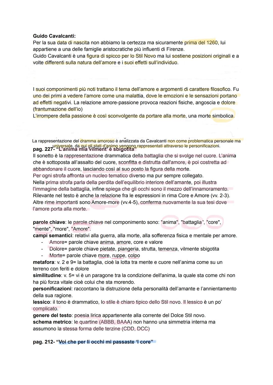 Guido Cavalcanti:
Per la sua data di nascita non abbiamo la certezza ma sicuramente prima del 1260, lui
appartiene a una delle famiglie aris