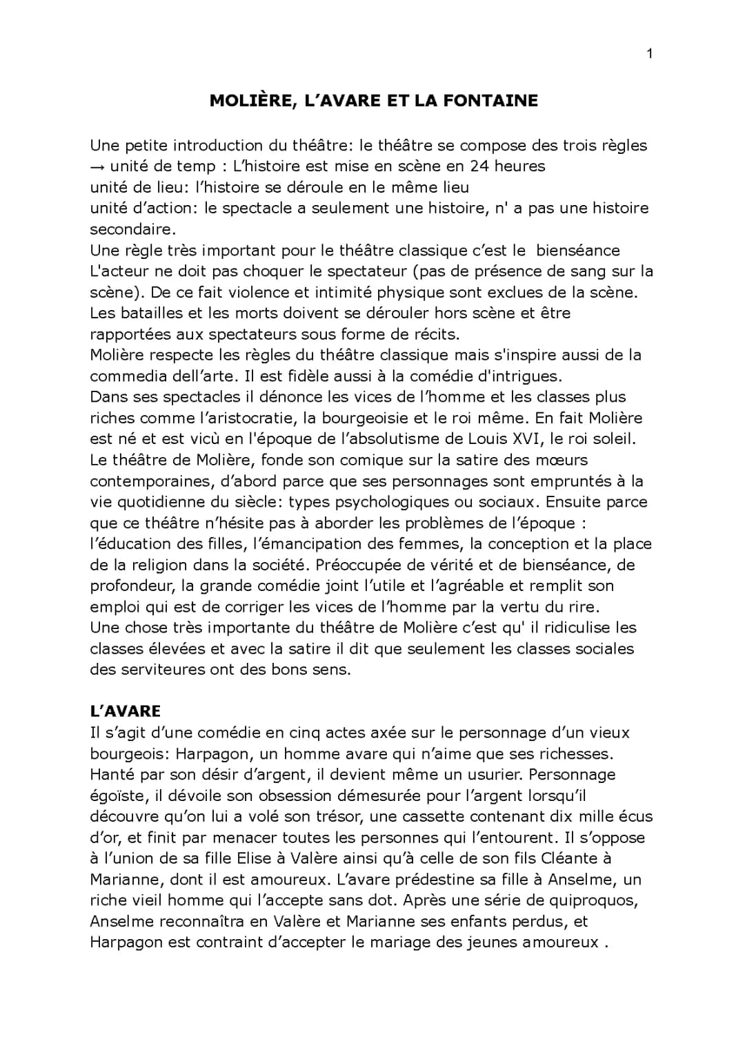 Tout sur L'Avare de Molière et le Théâtre du XVIIe Siècle