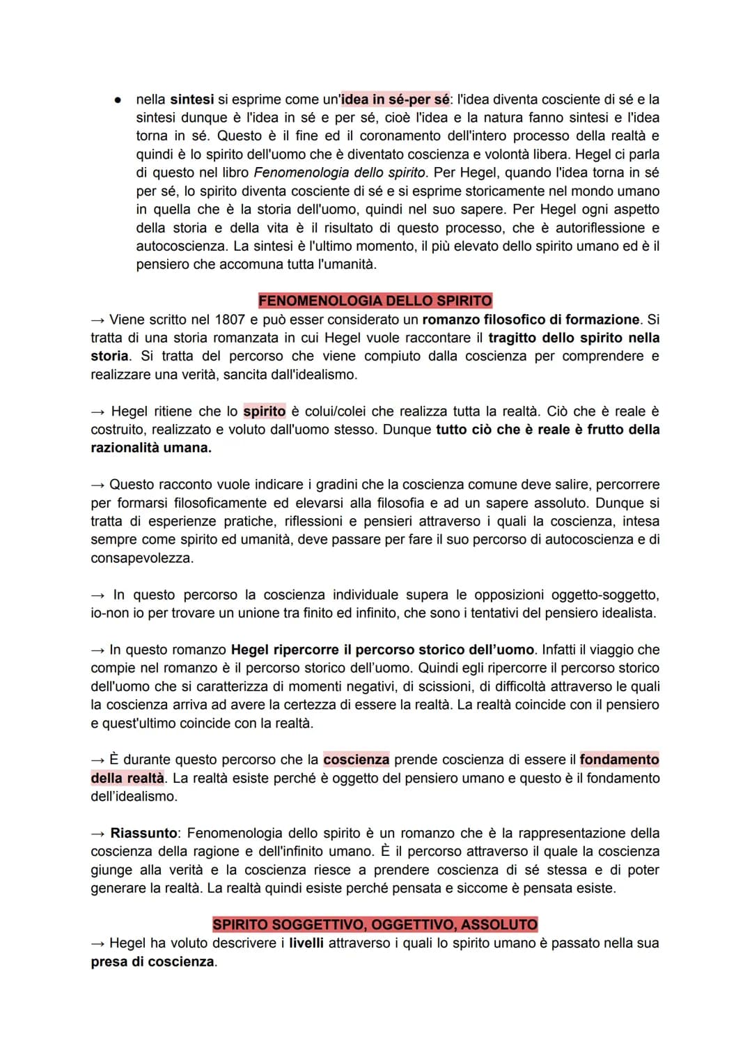 HEGEL
→ cosa riprende Hegel da Fichte: Fichte e Schelling aprono la strada verso Hegel, il quale
prende da Fichte l'idea che tutta la realtà