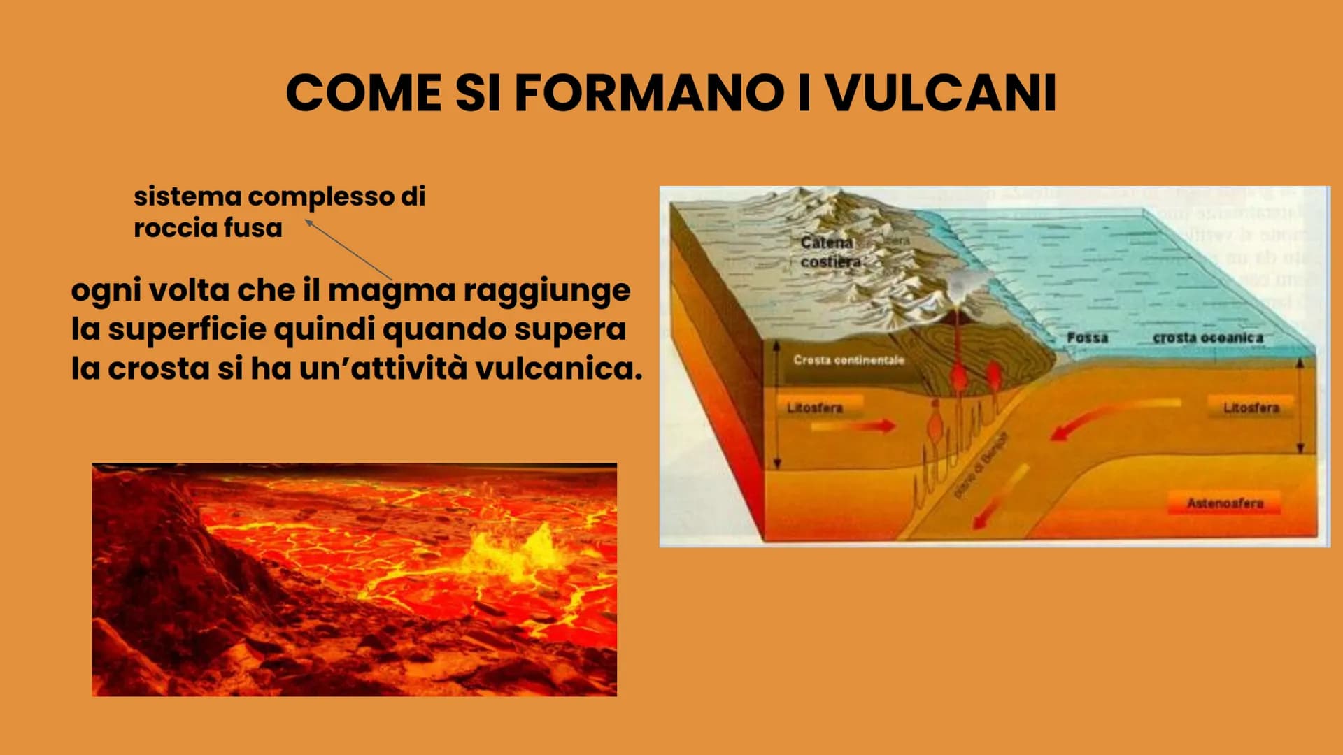 I VULCANI
Asia Brambilla, Guglielmo Cassina,
Gaia Caterisano, Mattia Cifani Come si formano
i vulcani
I vari tipi di eruzione
I VULCANI
La c
