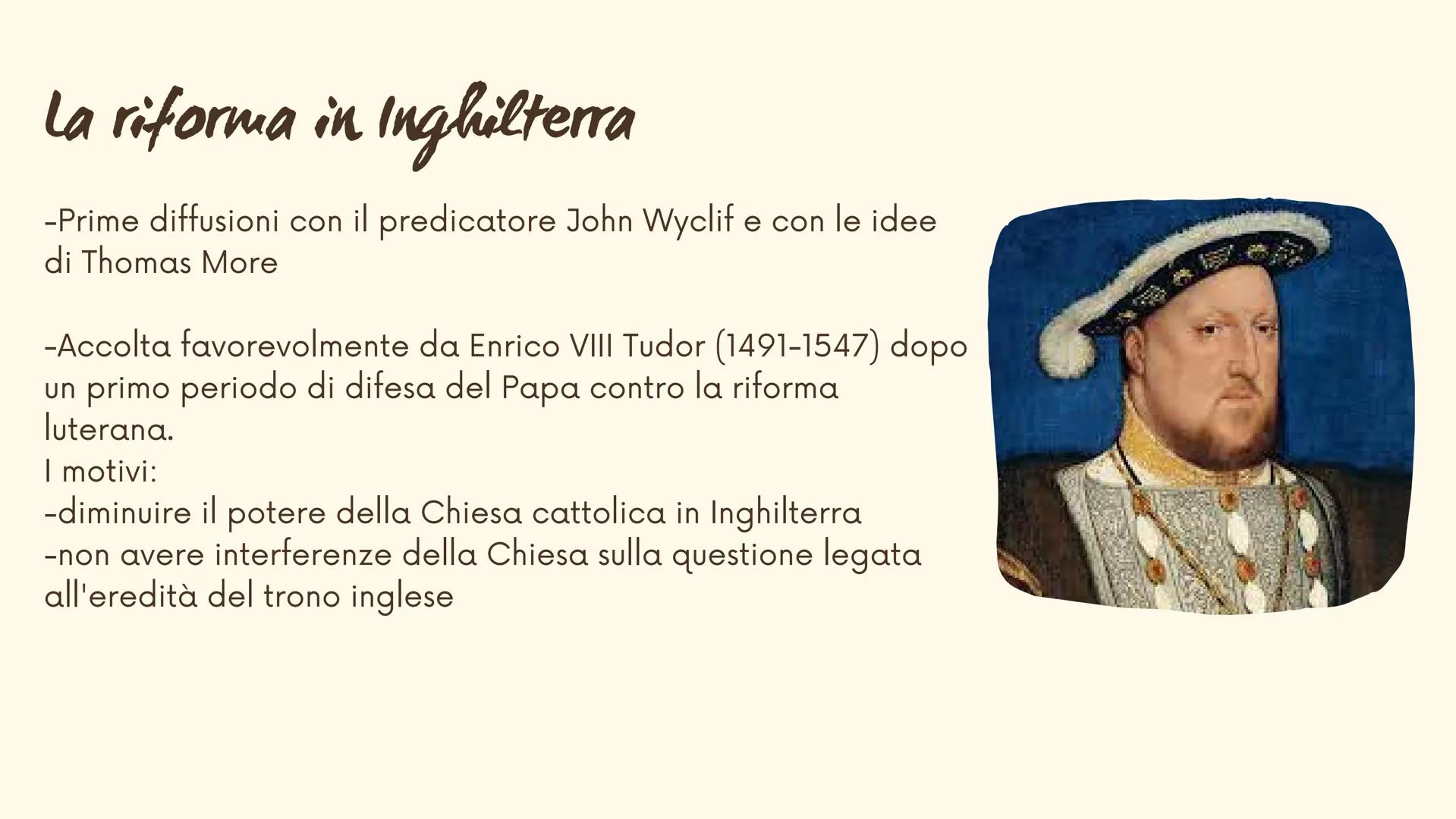 La diffusione della
riforma e la
controriforma
cattolica
20 Indice
1. La nascita di nuove Chiese protestanti
2. La Chiesa anglicana di Enric