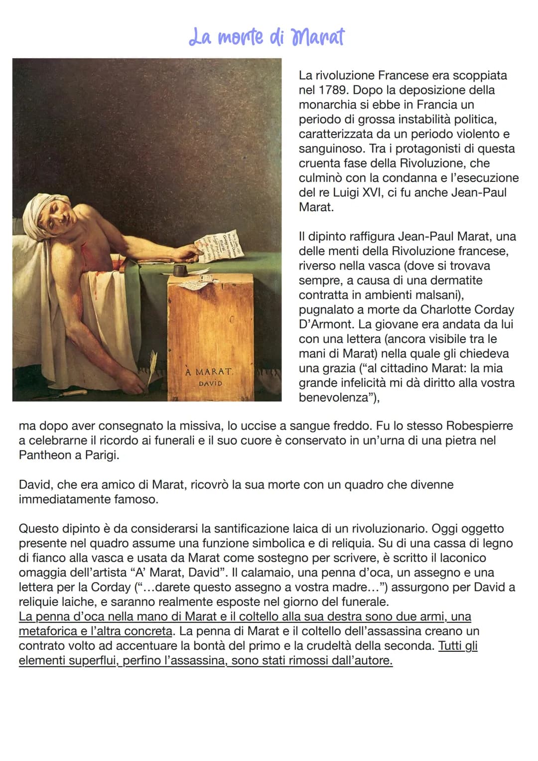 Jacques Louis David
Jaques-Louis David, pittore francese,
introdusse lo stile neoclassico in Francia
diventando il protagonista indiscusso d