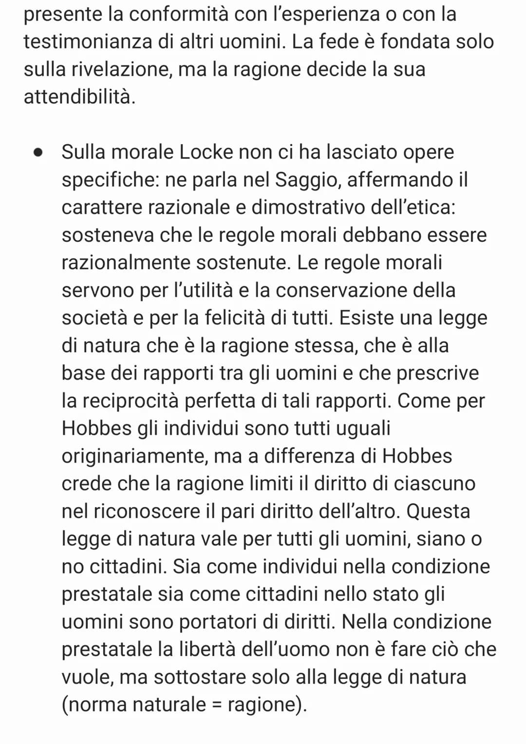 LOCKE
Egli è considerato il fondatore dell'Empirismo
inglese, una corrente filosofica fondata
sull'esperienza. Questa corrente filosofica si