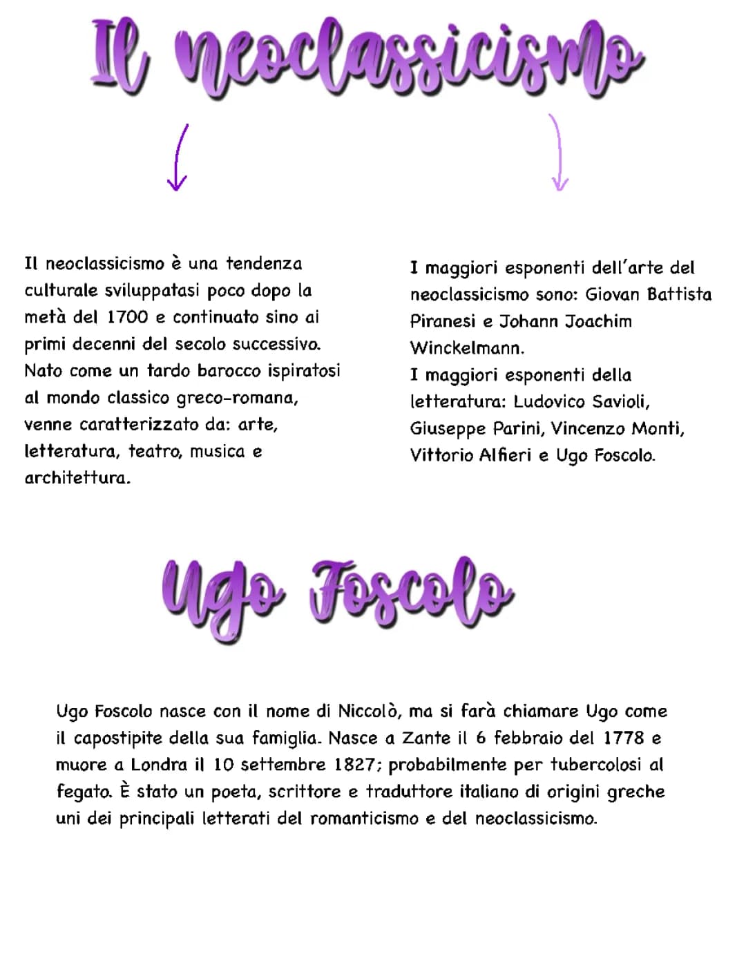Ugo Foscolo: Elementi Neoclassici e Preromantici