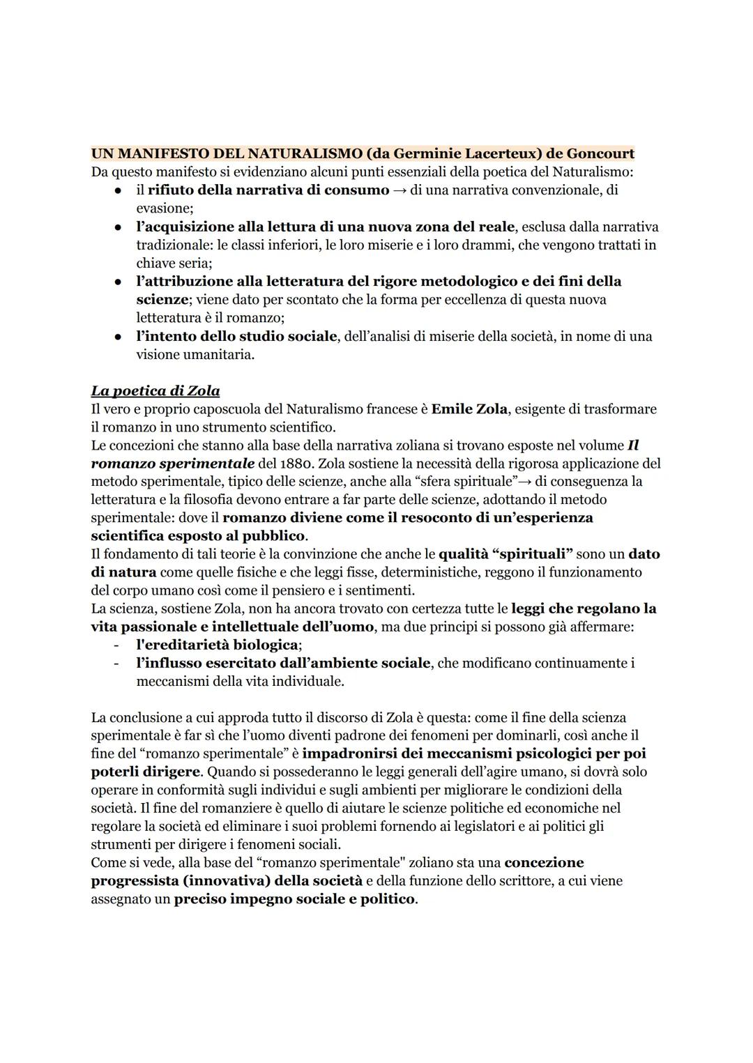 NATURALISMO FRANCESE
I fondamenti teorici
Gli scrittori veristi italiani nello scrivere le loro opere prendono spunto dal Naturalismo,
che s