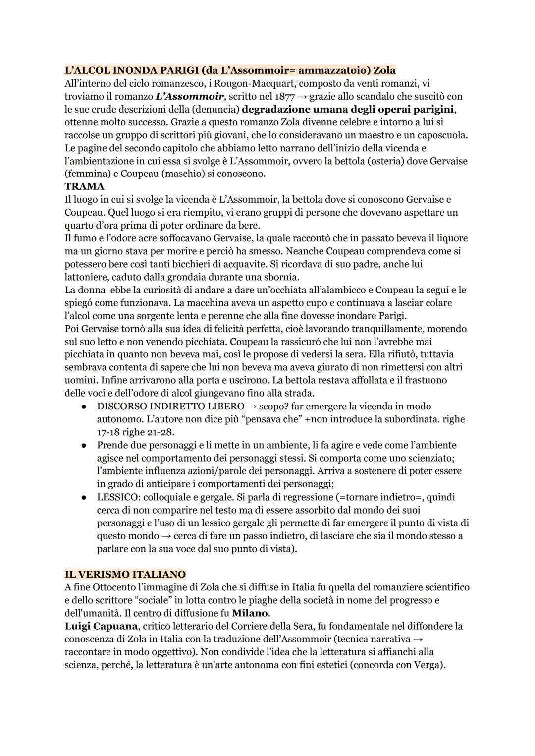 NATURALISMO FRANCESE
I fondamenti teorici
Gli scrittori veristi italiani nello scrivere le loro opere prendono spunto dal Naturalismo,
che s