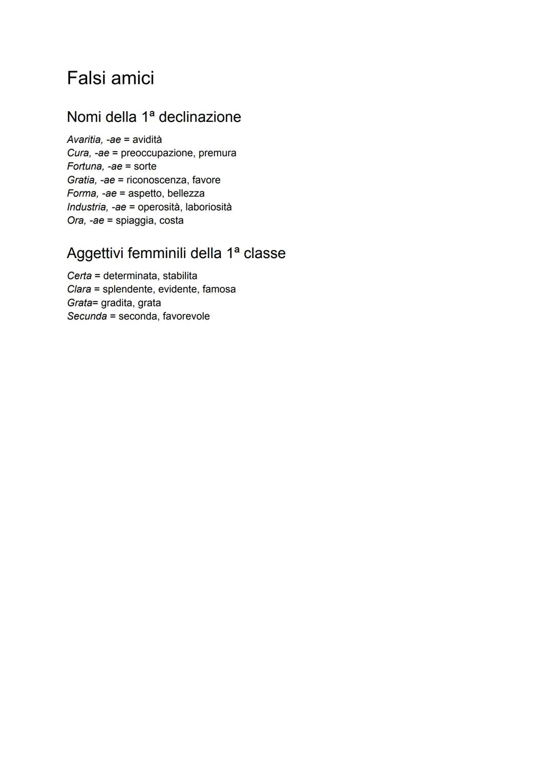 Appunti di latino per la verifica
Funzioni logiche dei casi
Caso
Funzione
logica
Nominativo soggetto
Genitivo
Dativo
Accusativo
Vocativo
Abl