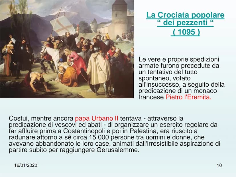 出密室
古± Le Grociate
16/01/2020
1 ✓ Definizione di Crociata
Causa delle Crociate
✓ Premesse
✓ Papa Urbano II annuncia la
prima Crociata
La Cro