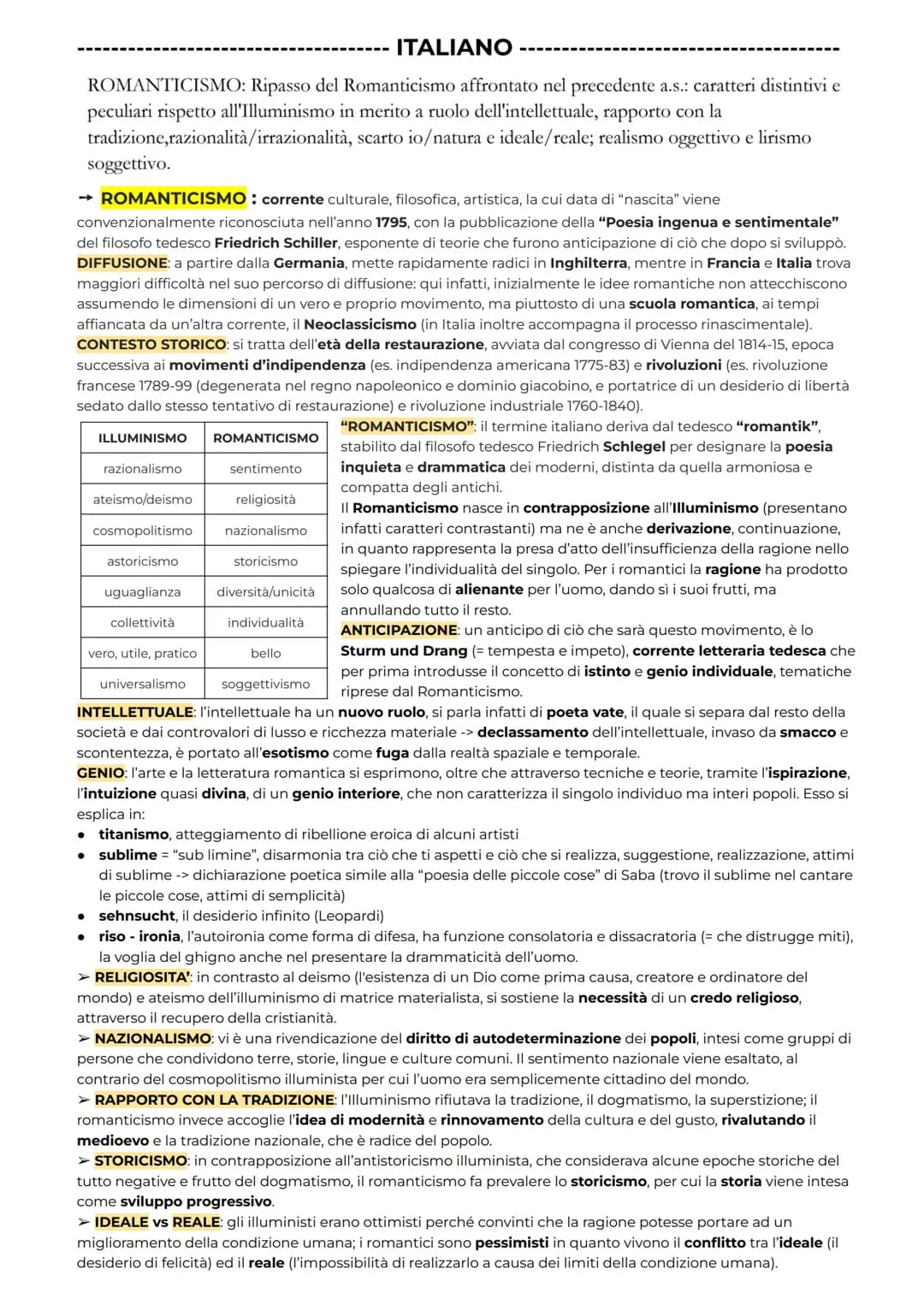 letteratura italiana maturità