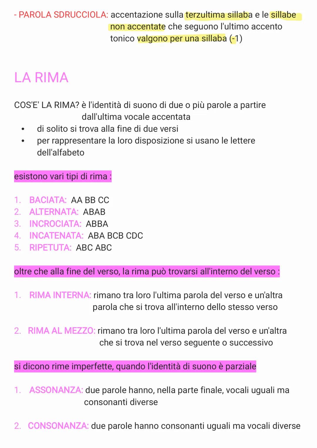 L'AUTORE E L'IO LIRICO
autore= persona che ha scritto l'opera
io lirico voce a cui viene affidato il messaggio poetico
IL VERSO
COS'E' IL VE