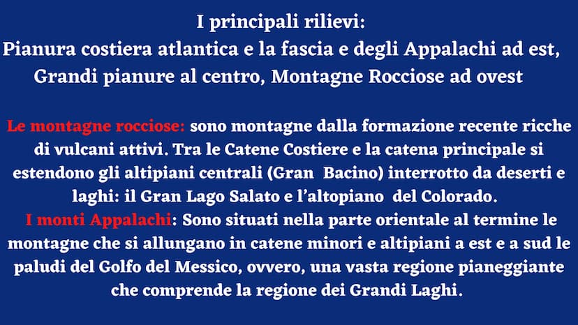 Stati Uniti Il territorio
Gli Stati Uniti confinano
a nord con il Canada e a
sud con Il Messico. Sono
bagnati dall'oceano
Pacifico e ad est
