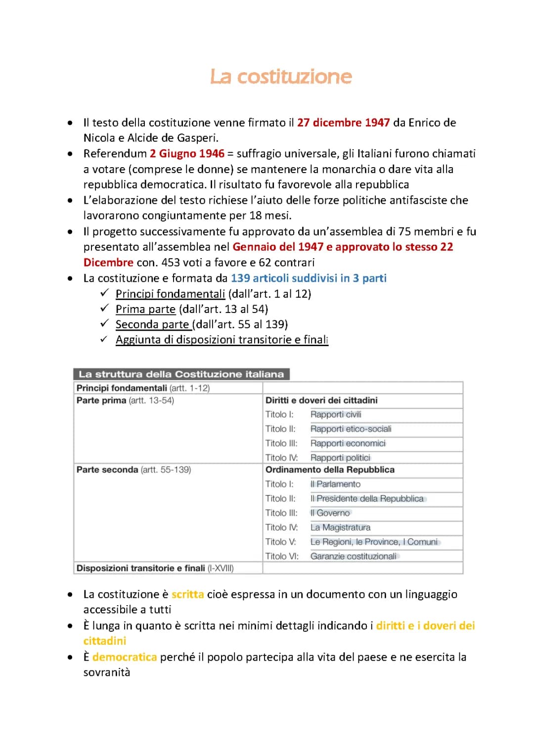 costituzione Italiana
