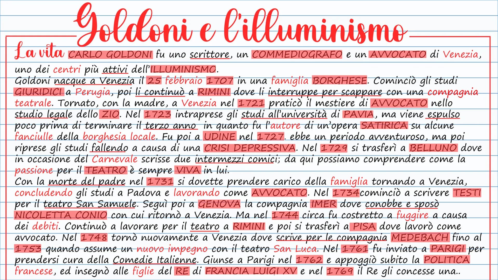 Goldoni e l'illuminisme
La vita CARLO GOLDONI fu uno scrittore, un COMMEDIOGRAFO e un AVVOCATO di Venezia,
uno dei centri più attivi dell'IL