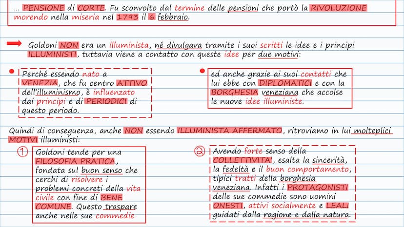 Goldoni e l'illuminisme
La vita CARLO GOLDONI fu uno scrittore, un COMMEDIOGRAFO e un AVVOCATO di Venezia,
uno dei centri più attivi dell'IL
