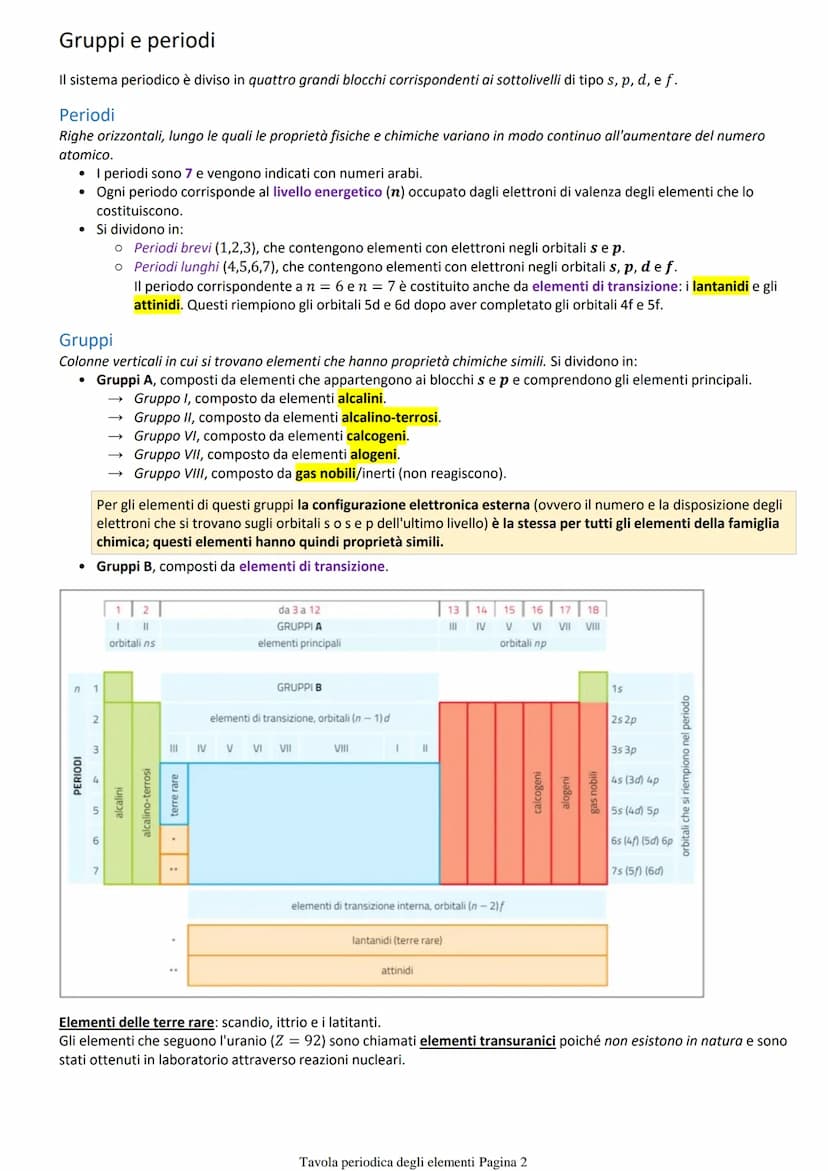 Tavola periodica
Tavola di Mendeleev
Nel 1830 vennero classificati gli elementi allora conosciuti (55) in base al loro comportamento chimico