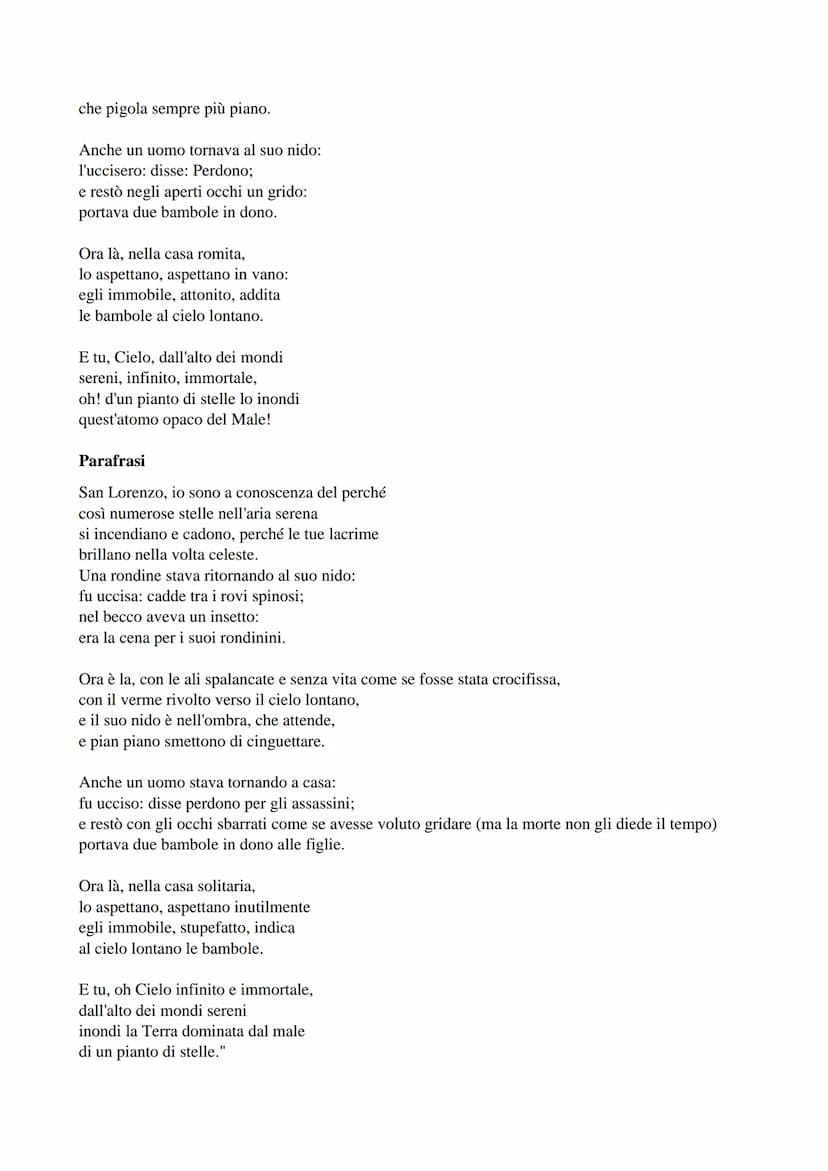X agosto
La famosissima poesia "X Agosto" è una delle opere più celebri del poeta italiano Giovanni
Pascoli, si trova nella Myricae, essa è 