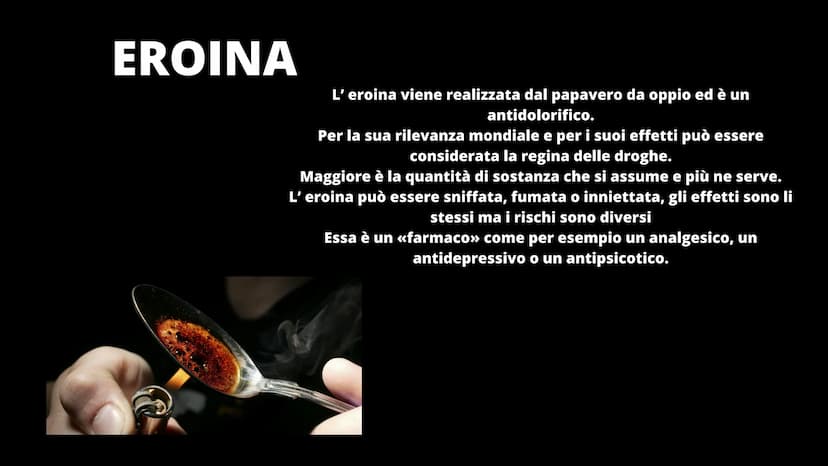 LA DROGA
Una presentazione a cura di alessandra e clara: LA DROGA
TU LA CONSUMI E
LEI TI CONSUMA
droga
Volevo la liberta ma mi hanno dato la