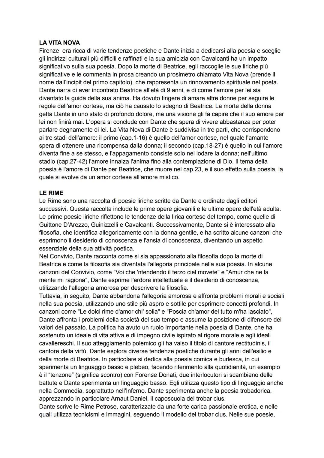 LA VITA NOVA
Firenze era ricca di varie tendenze poetiche e Dante inizia a dedicarsi alla poesia e sceglie
gli indirizzi culturali più diffi